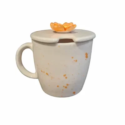 ماگ درب دار طرح گل1