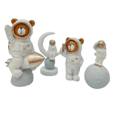 مجسمه مدل فضانورد خرسی مجموعه 4 عددی1